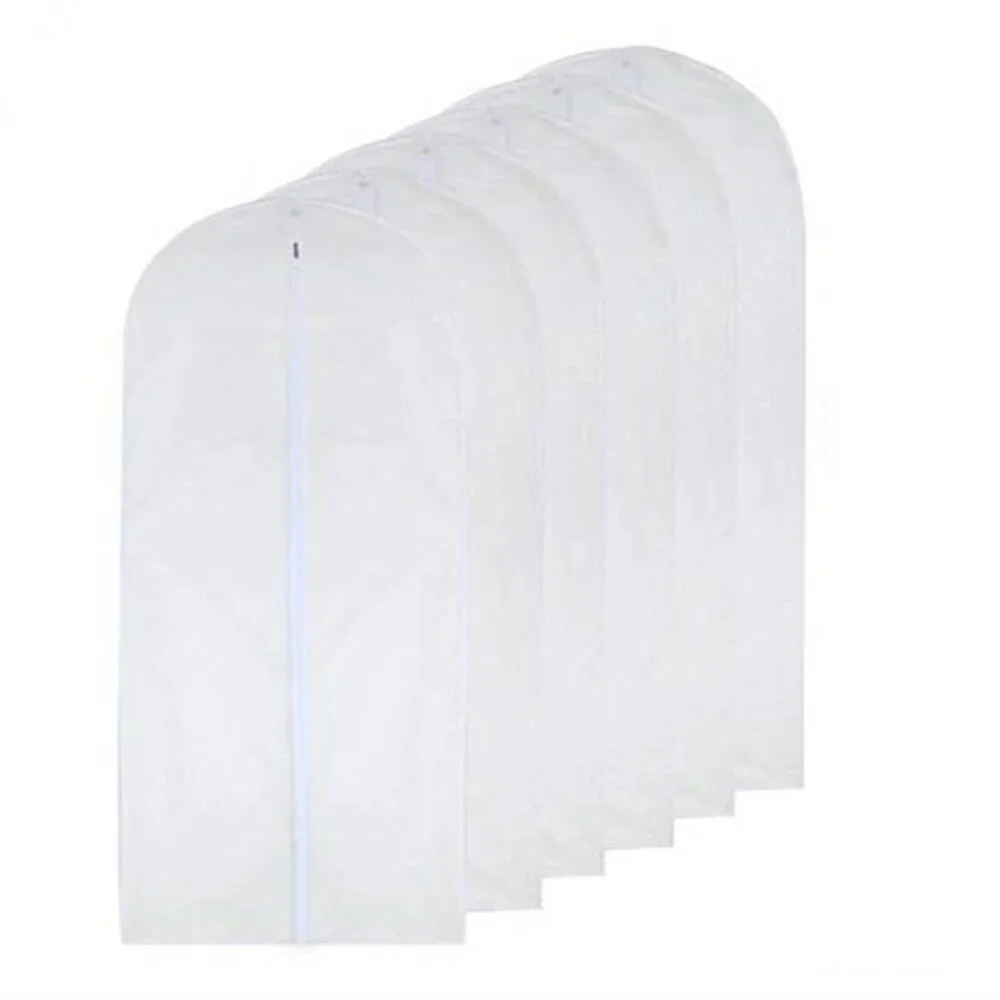 Garment Bags for Hanging Clothes 24x48 Dust Proof Suit Covers Pack of 6 White